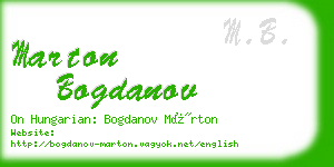 marton bogdanov business card